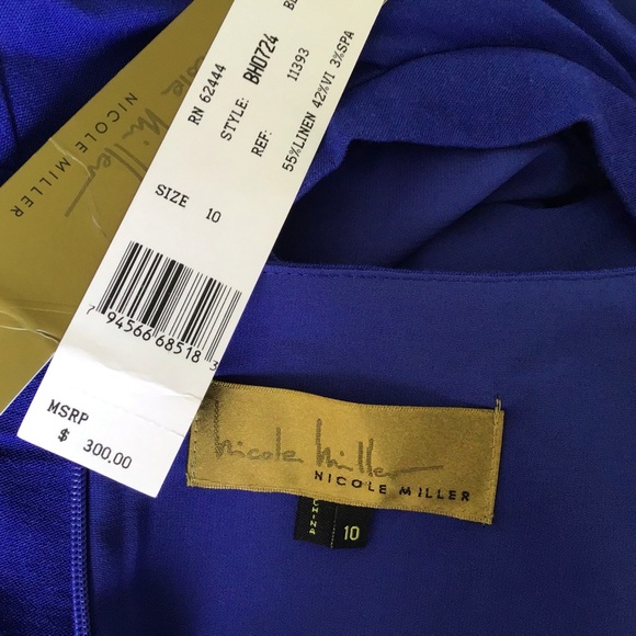 ❤️SOLD❤️NWT NICOLE MILLER STRETCH LINEN DRESS - Picture 8 of 9